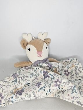 Cashmere Cupcakes Deer Lovey Security Blanket Woodland Fawn Baby Plush Flower. 
